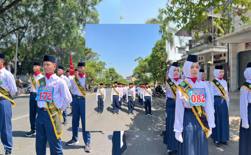 MTs Sunan Kalijogo Kirim Dua Pleton dalam Lomba Baris-Berbaris Tingkat Kabupaten Kediri